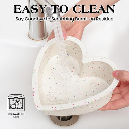 8 Inch Heart Shaped Cake Pans for Baking, Set of 3