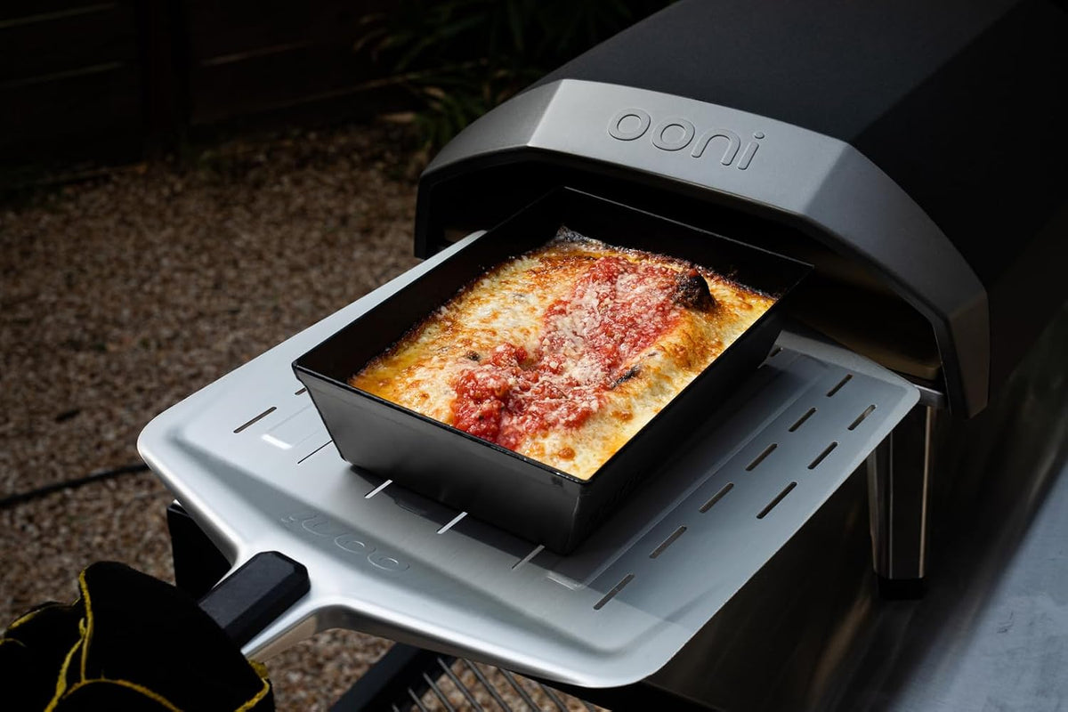 ooni Detroit-Style Pizza Pan 9 x 6 Inch - Rectangular Deep Dish Pizza Pan with Lid, Non-Stick Aluminum Pan, Rectangle Baking Pan & Proofing Tray