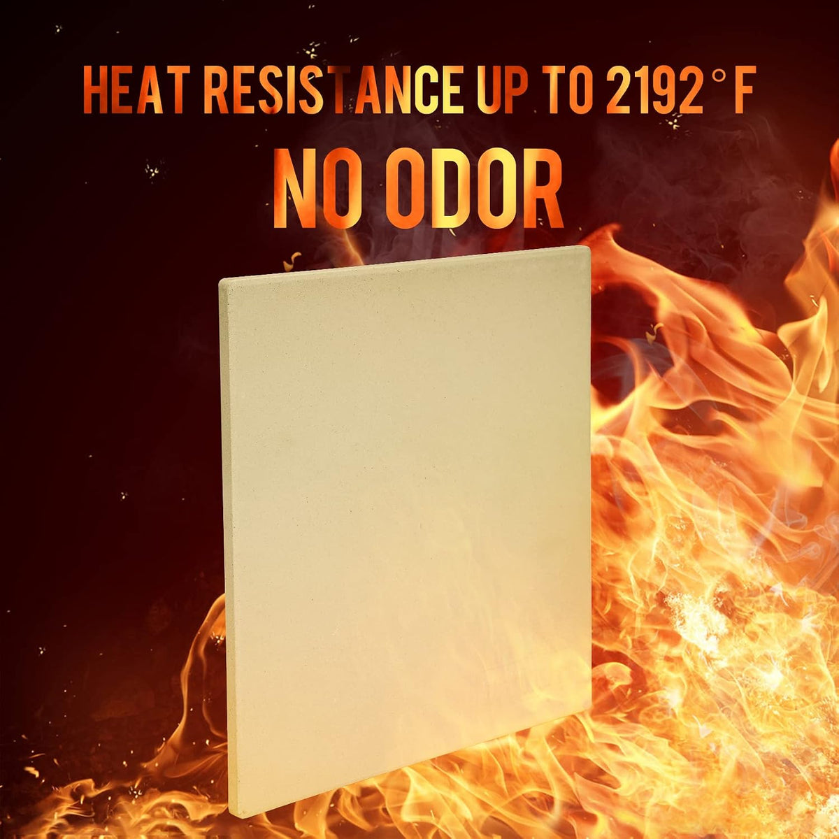 Mimiuo 13" Square Pizza Stone Fits for Ooni 12" Ovens & BBQ Grill, 2200℉
