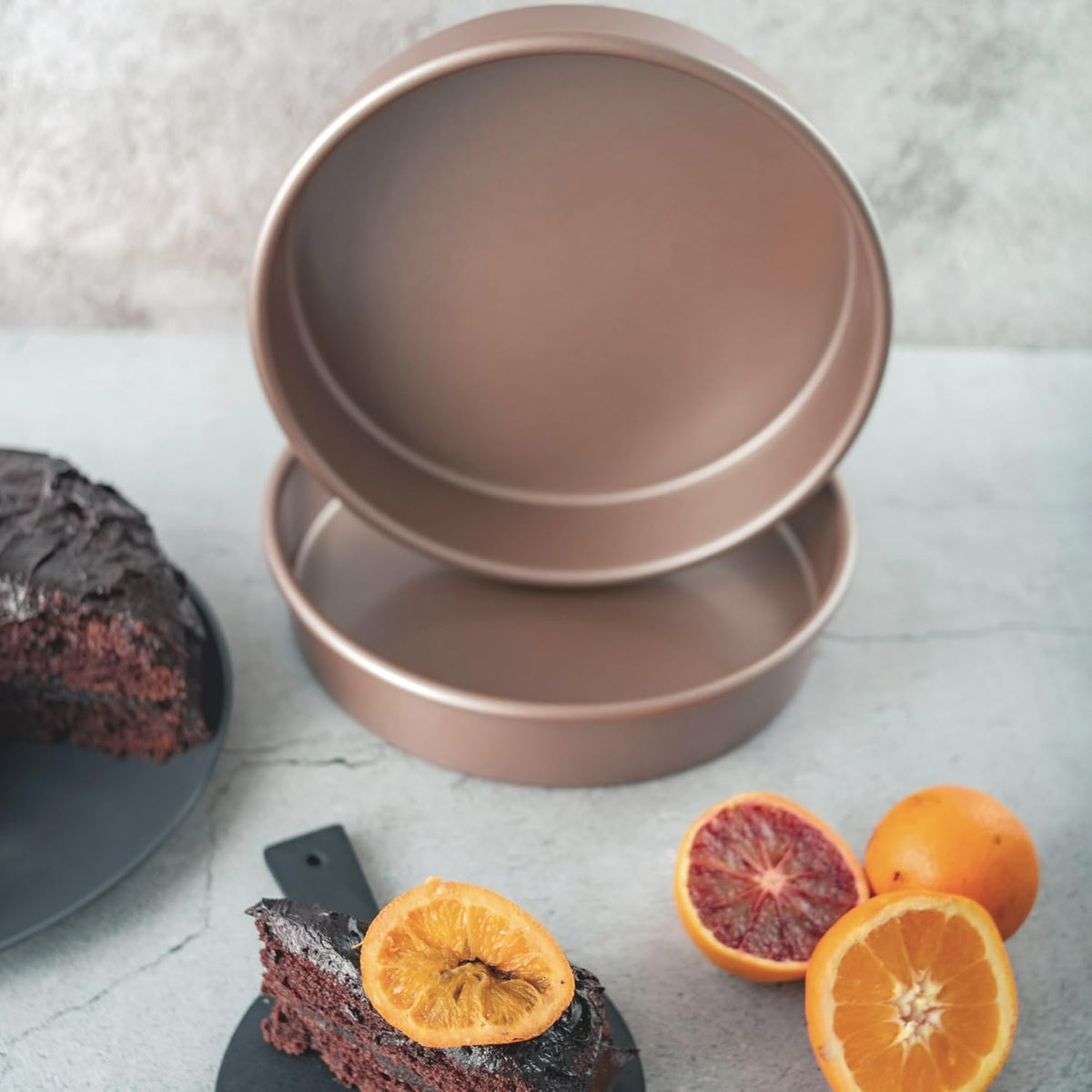 HAPPIELS 9 inch Raund Cake Pan 2 Pack Nonstick, PFOA & BPA Free