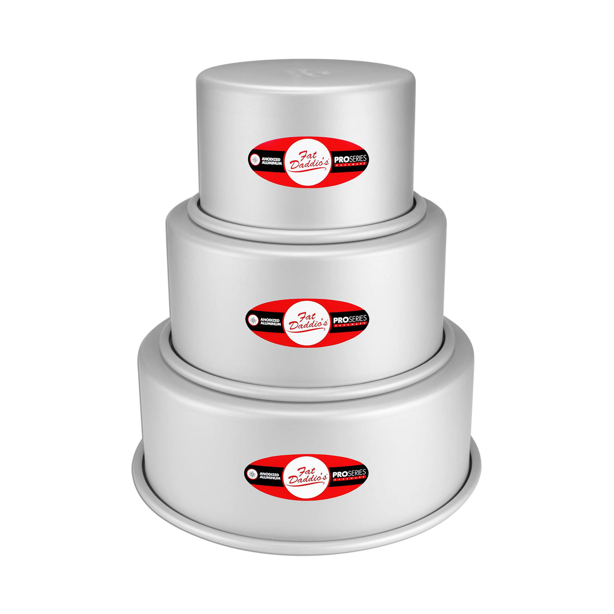 Fat Daddio's Anodized Aluminum Round Cake Pans, 2 Piece Set, 8 x 2 Inch
