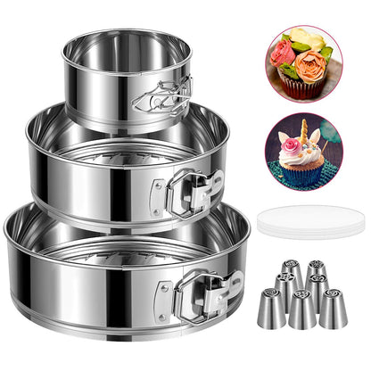 9-Inch Springform Cake Pan, Removable Bottom, 304 Stainless Steel