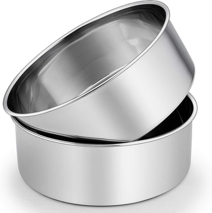 P&P CHEF 8 Inch Cake Pans Set, 2Pcs Stainless Steel Round Baking Pan