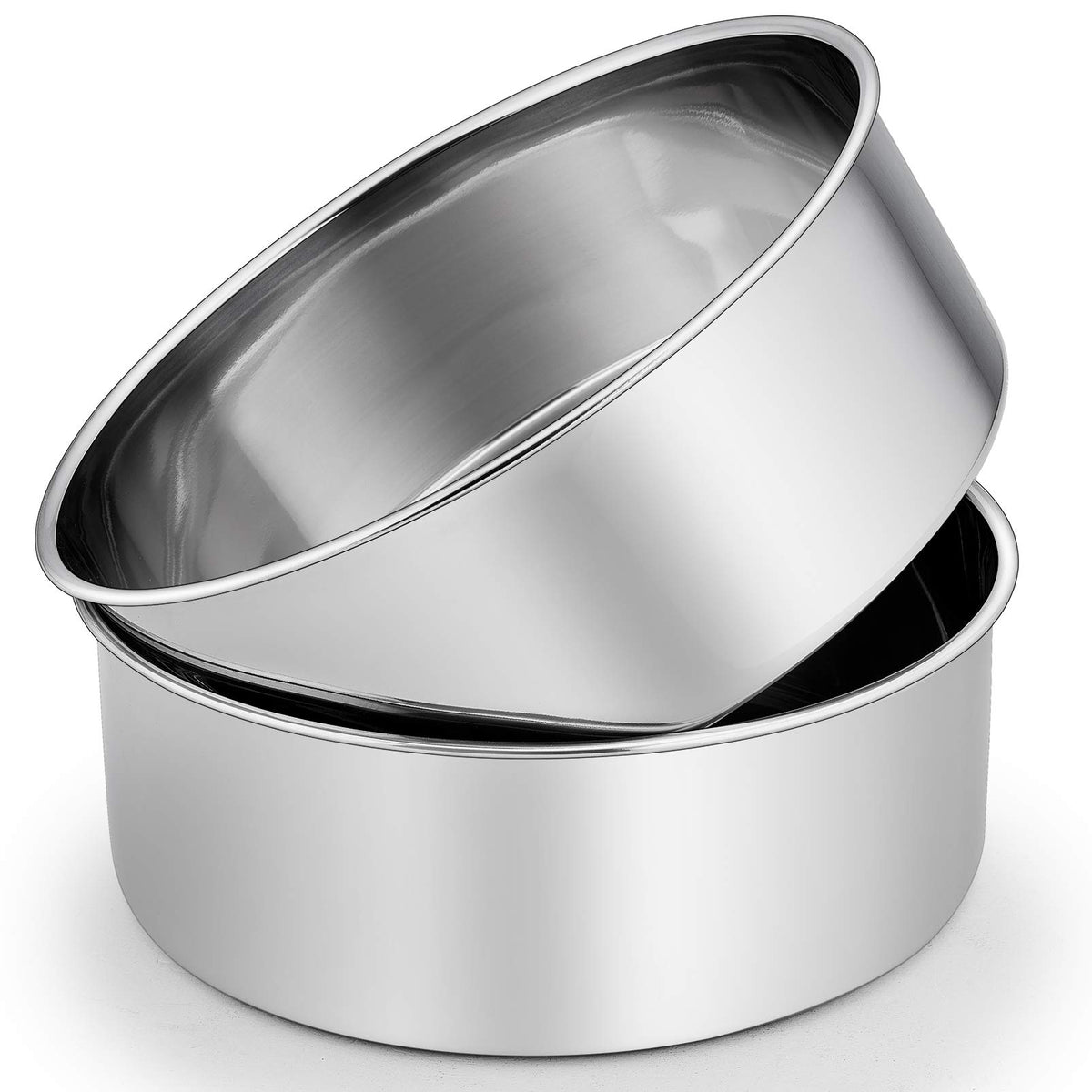 P&P CHEF 8 Inch Cake Pans Set, 2Pcs Stainless Steel Round Baking Pan