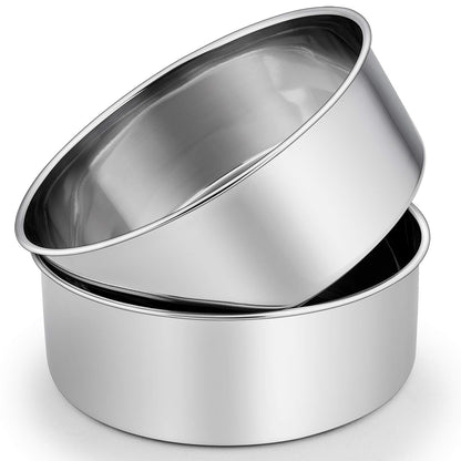 P&P CHEF 8 Inch Cake Pans Set, 2Pcs Stainless Steel Round Baking Pan