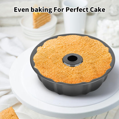 Novery 9.5" Non-Stick Carbon Steel Fluted Tube Cake Pan