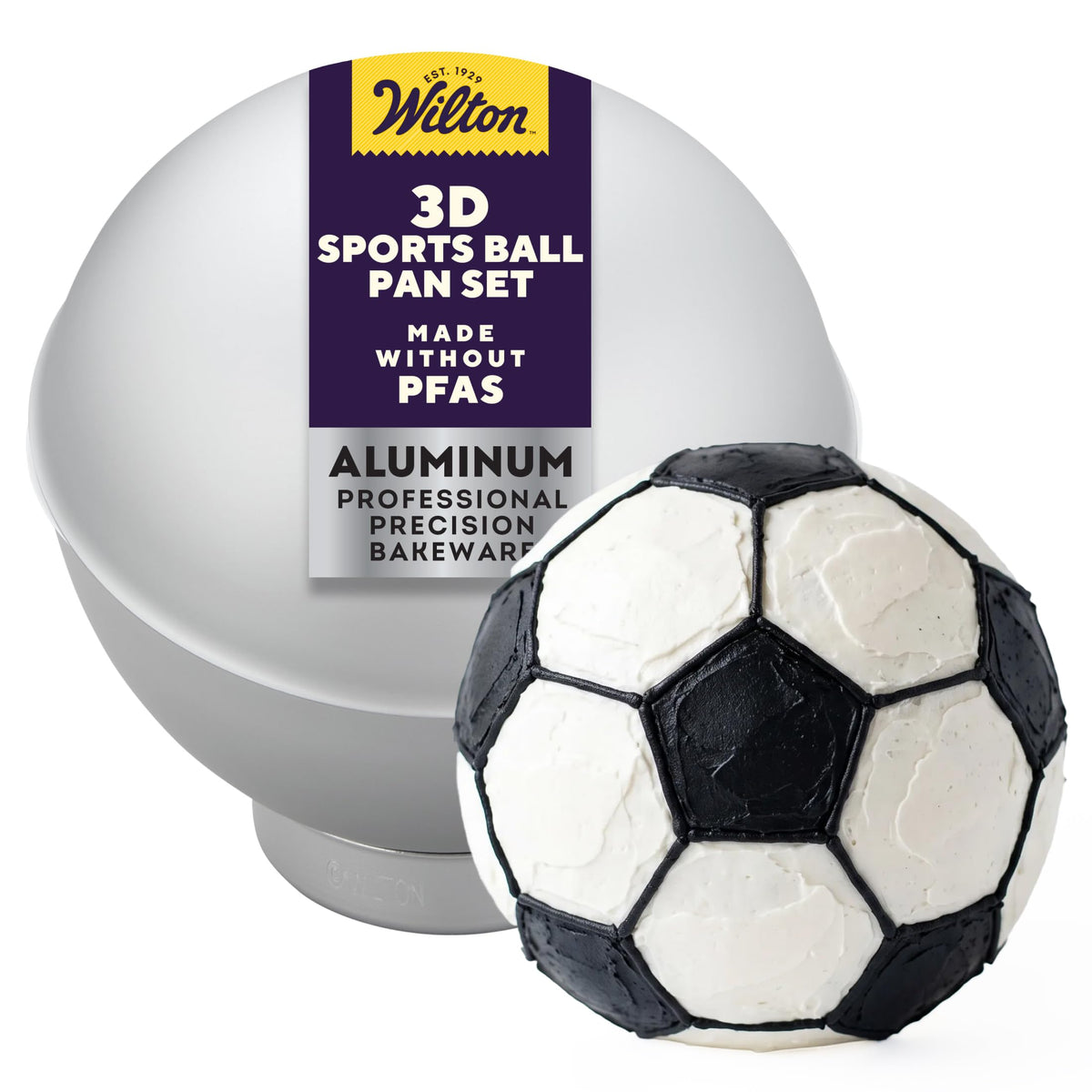 Wilton Aluminum 3D Sports Ball Cake Pan Set, Made Without PFAS
