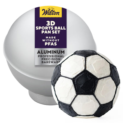Wilton Aluminum 3D Sports Ball Cake Pan Set, Made Without PFAS