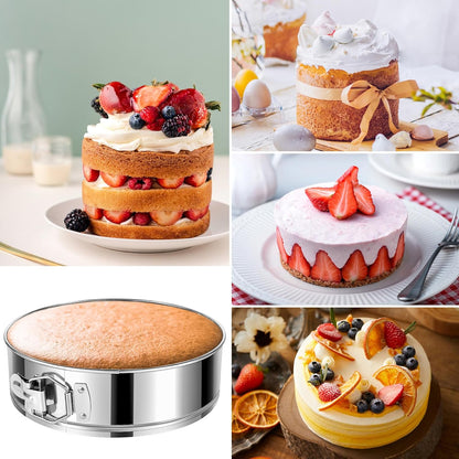 9-Inch Springform Cake Pan, Removable Bottom, 304 Stainless Steel