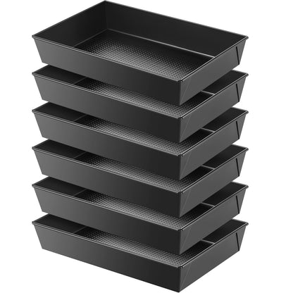 3 Pcs Detroit Style Pizza Pan, 9.5 x 9.5 x 2.56 Inch, Black