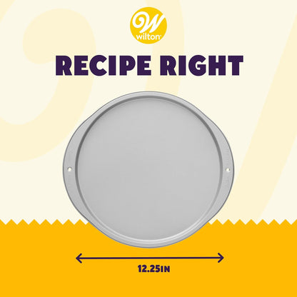 Wilton Recipe Right 12-Inch Pizza Pans, 2-Piece Set, Steel