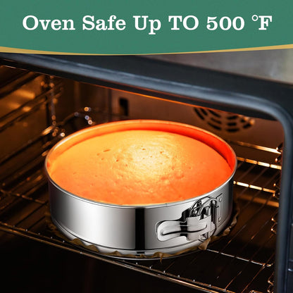 9-Inch Springform Cake Pan, Removable Bottom, 304 Stainless Steel