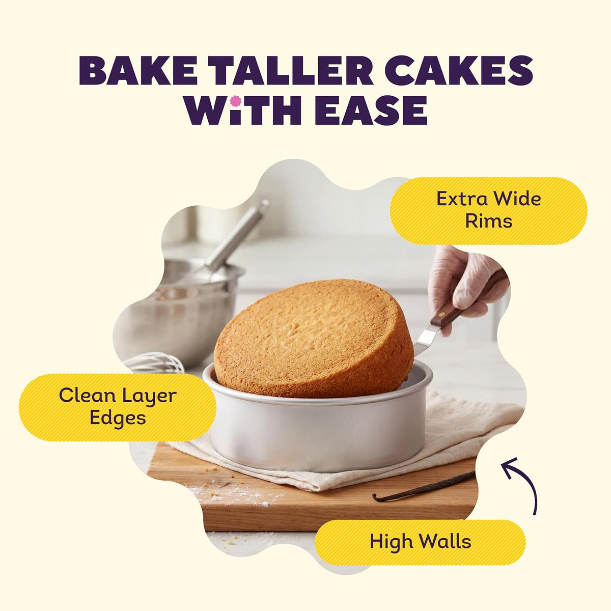 Wilton Aluminum Round Cake Pan, Made Without PFAS, 8 x 3 in