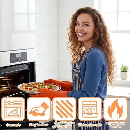 8 Pieces 10 Inch Pizza Pan Bulk Stainless Steel Pizza Tray Round Pizzas Oven Baking Pans Tray for Oven Baking Home Kitchen Restaurant, Dishwasher Safe & Easy Clean, Silver
