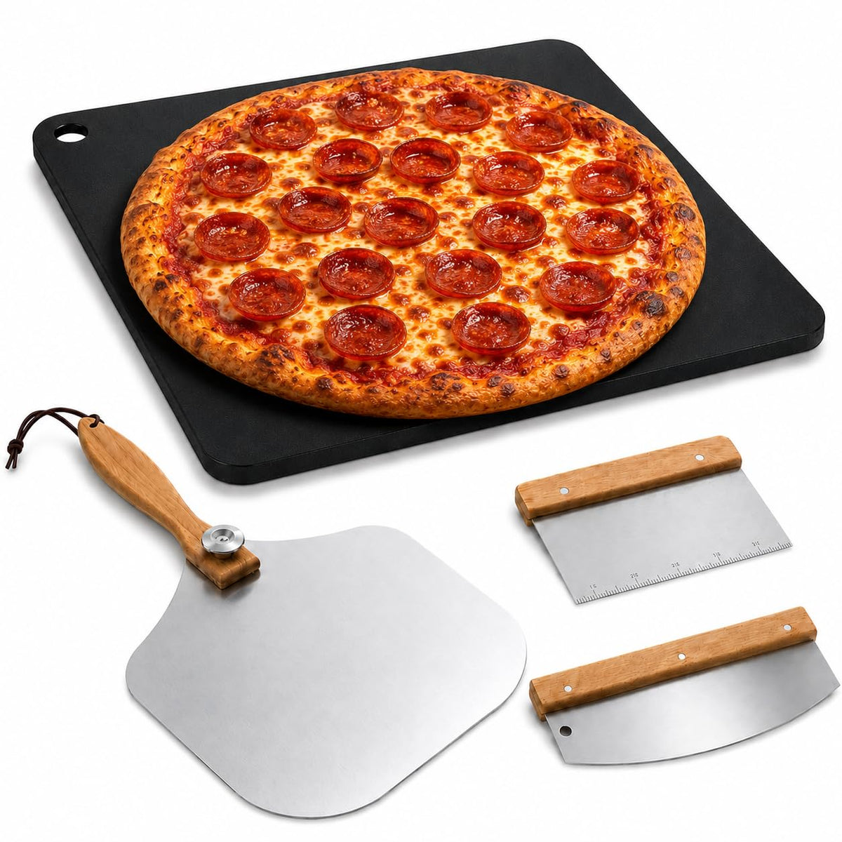 Hisencn 16 x16 Inch Square Pizza Steel Set for Oven and Grill