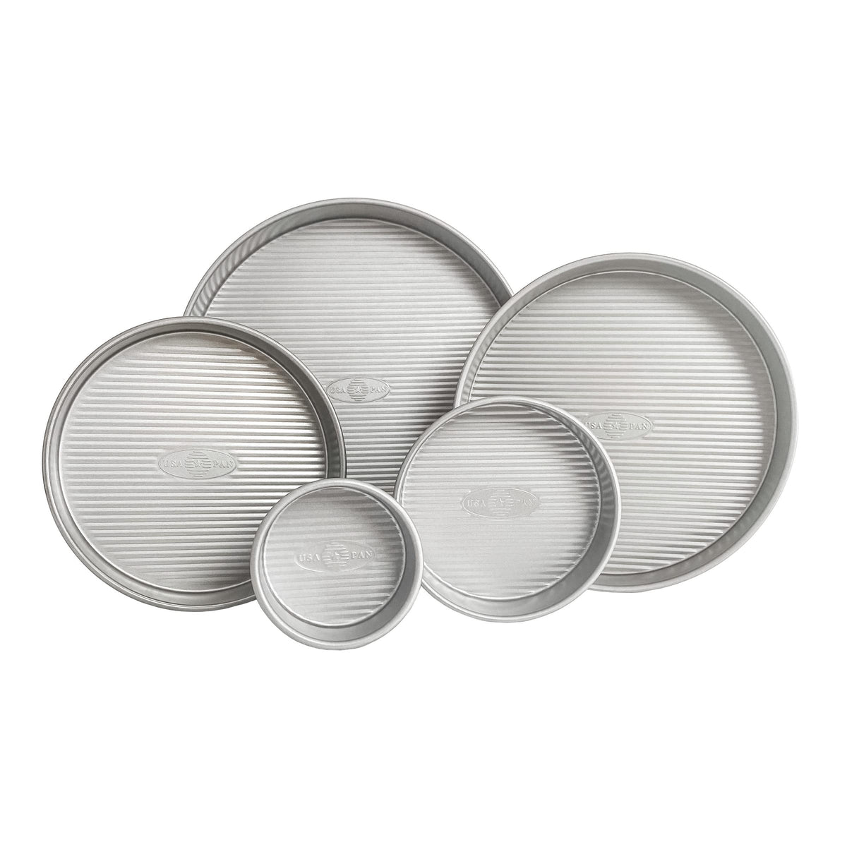 USA Pan Bakeware Round Cake Pan, 9 inch, Nonstick & Quick Release Coating, Made in the USA from Aluminized Steel, Set of 2