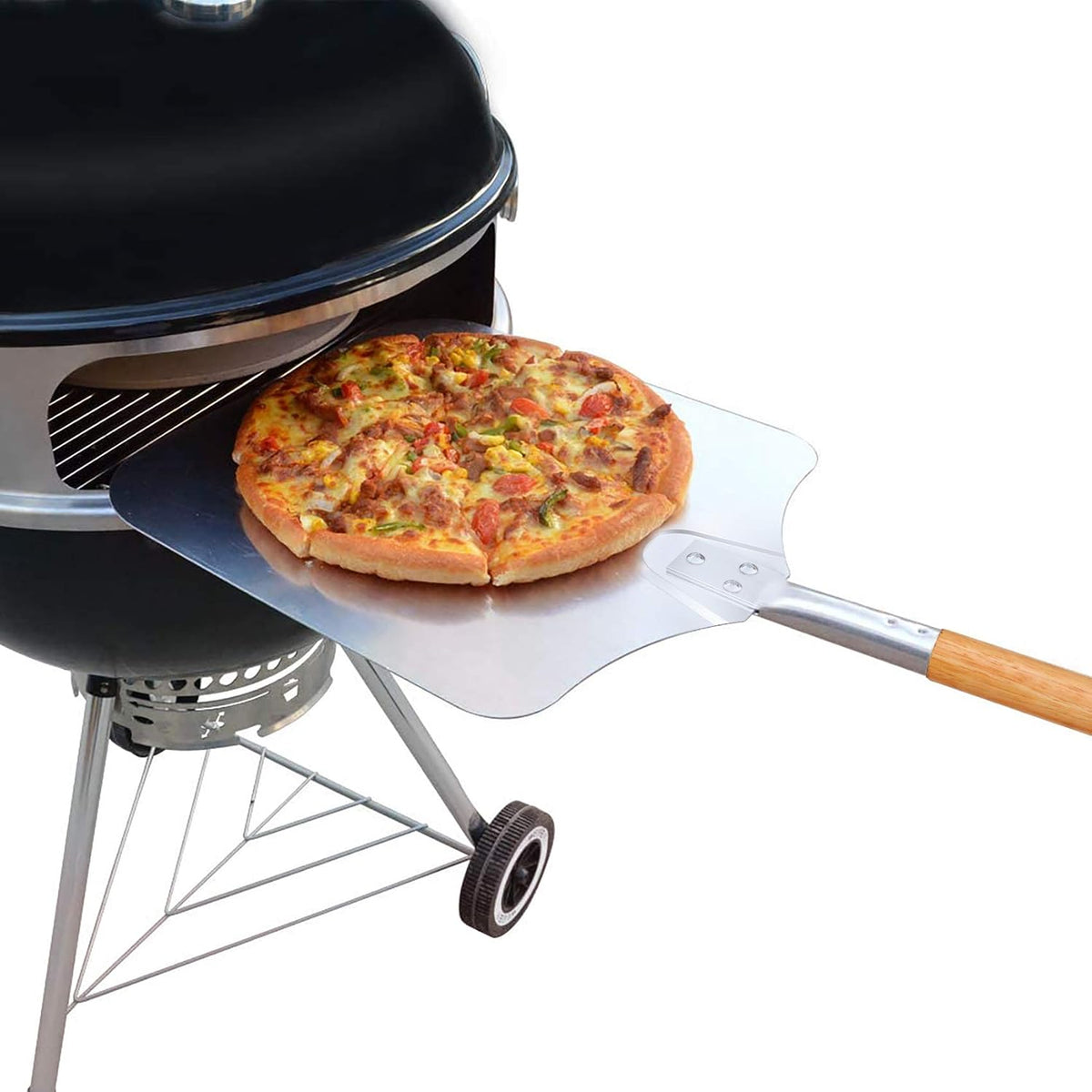 Onlyfire 4 pcs Pizza Stone & Peel Set, Pizza Making Kit for Oven Grill BBQ