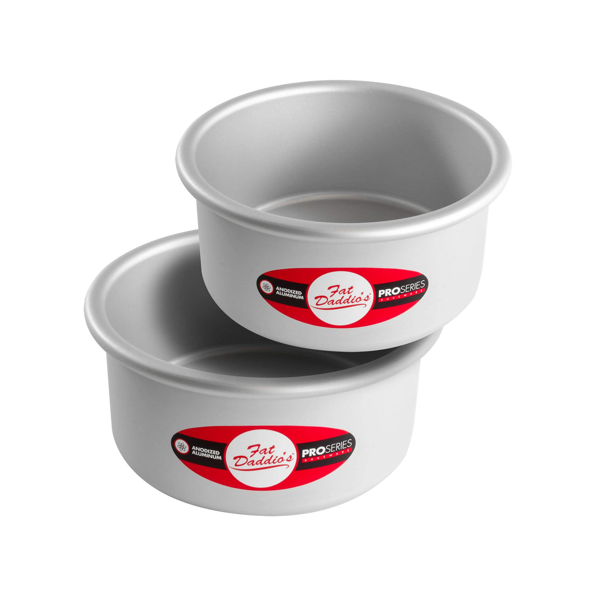 Fat Daddio's Anodized Aluminum Round Cake Pans, 2 Piece Set, 9 x 2 Inch