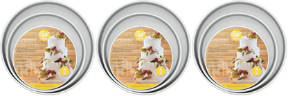 Wilton Aluminum Round Cake Pan Set, Made Without PFAS, 9 x 2 in