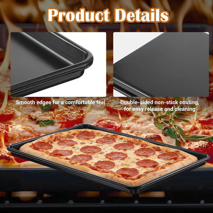 2 PCS 17 Inch Sicilian Pizza Pan Detroit Grandma Style Pizza Pan
