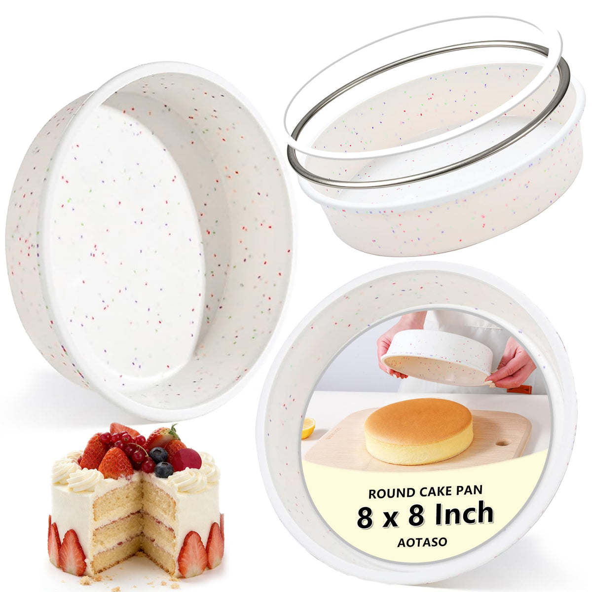 10 Inch Heart Shaped Cake Pans Silicone for Baking, 2 Pcs