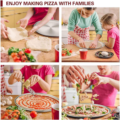TeamFar Pizza Pan, 12 inch Pizza Pan Stainless Steel Pizza Oven Pan Tray
