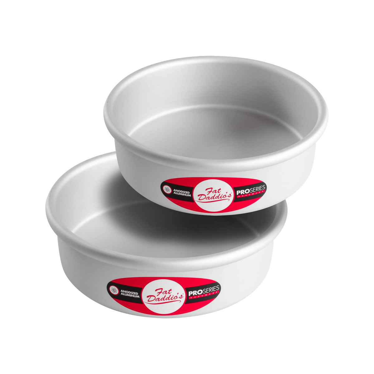 Fat Daddio's Anodized Aluminum Round Cake Pans, 2 Piece Set, 9 x 2 Inch