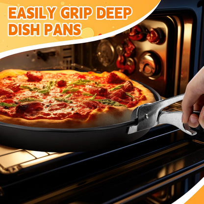 Reallnaive 3 Pcs Pizza Pan Set 12 Inch Deep with Spatula and Gripper