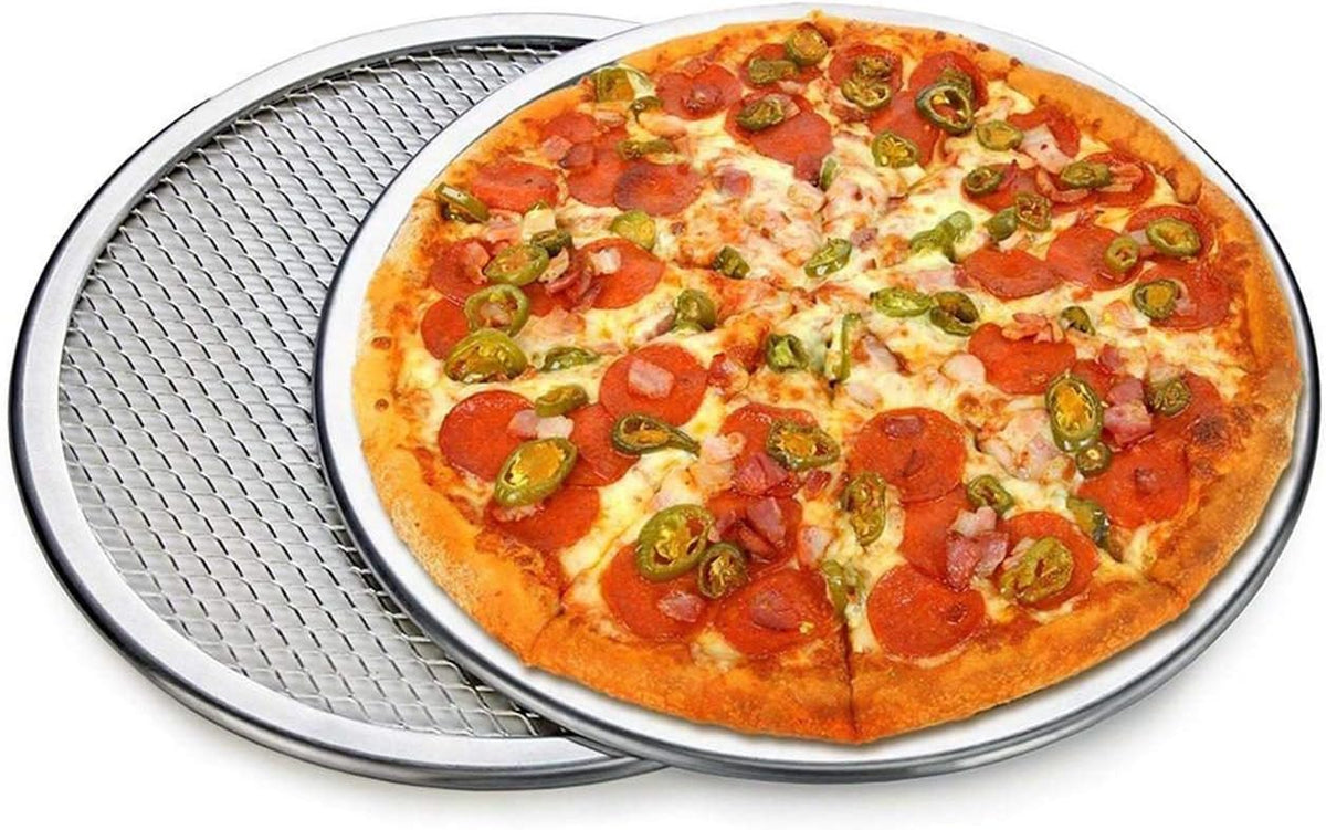 KWOLYKIM Pizza Screen, 3PCS Aluminum Alloy Seamless Pizza Screen Non Stick Mesh Net Baking Tray Cookware Kitchen Tool For Oven, BBQ 10 inch and 12 inch,14 inch