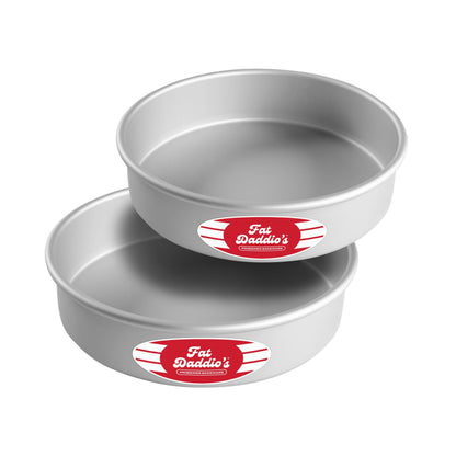 Fat Daddio's Anodized Aluminum Round Cake Pans, 2 Piece Set, 9 x 2 Inch