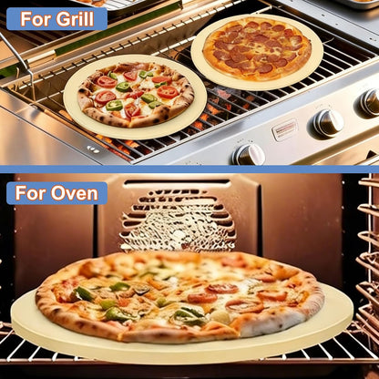Large Round 16 Inch Pizza Stone for Grill and Oven, Cordierite Baking Stone