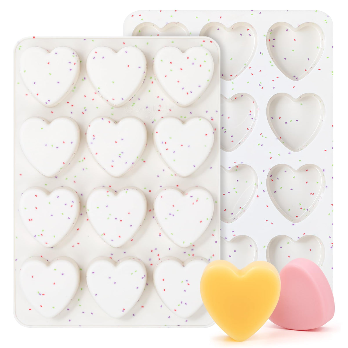 10 Inch Heart Shaped Cake Pans Silicone for Baking, 2 Pcs