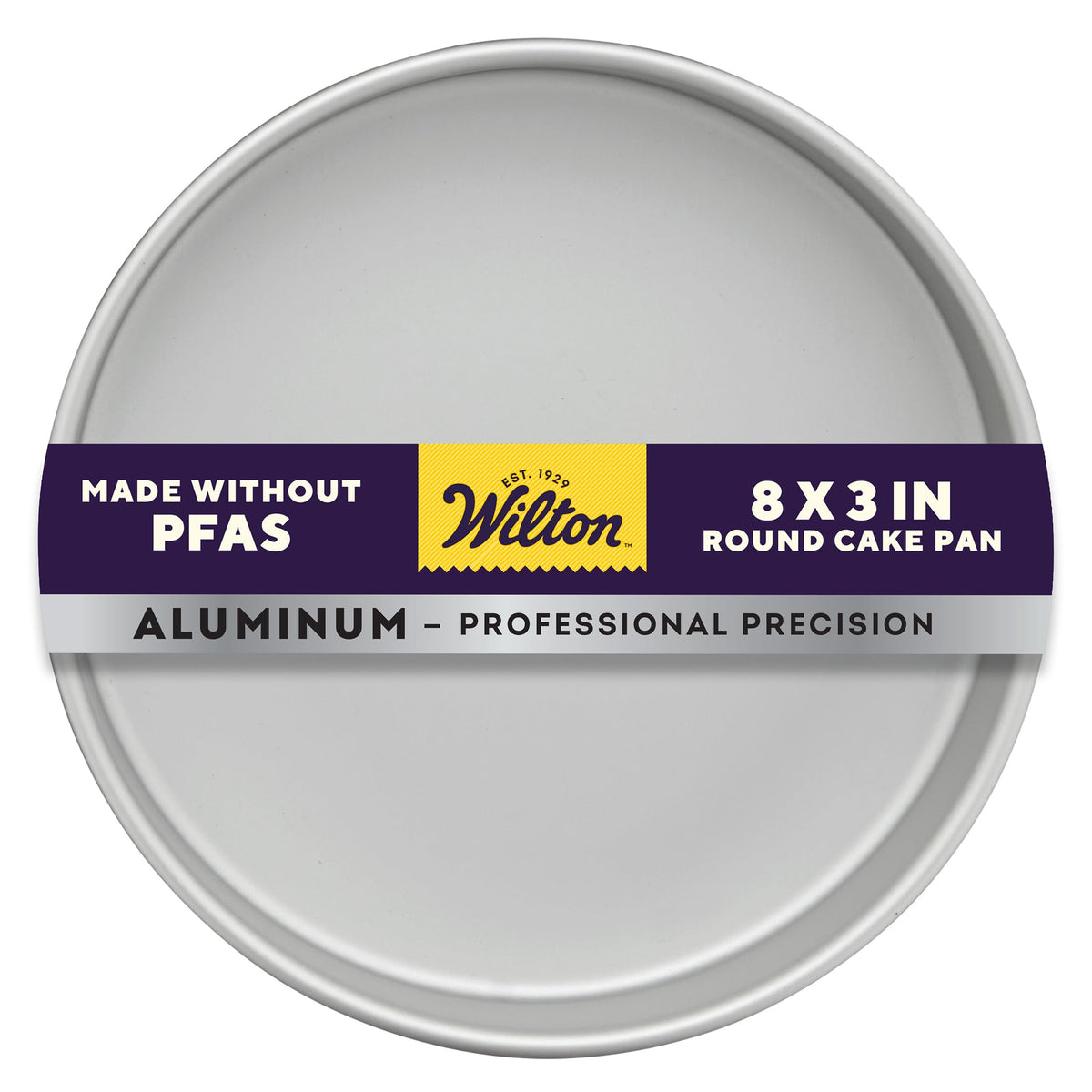 Wilton Aluminum Round Cake Pan, Made Without PFAS, 8 x 3 in