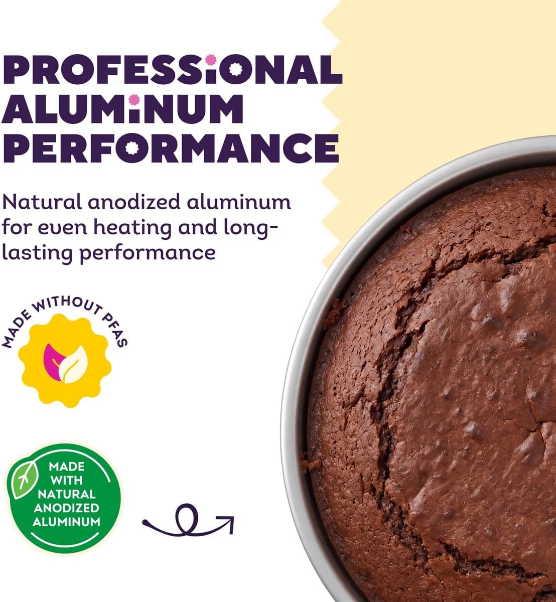 Wilton Aluminum Round Cake Pan Set, Made Without PFAS, 9 x 2 in