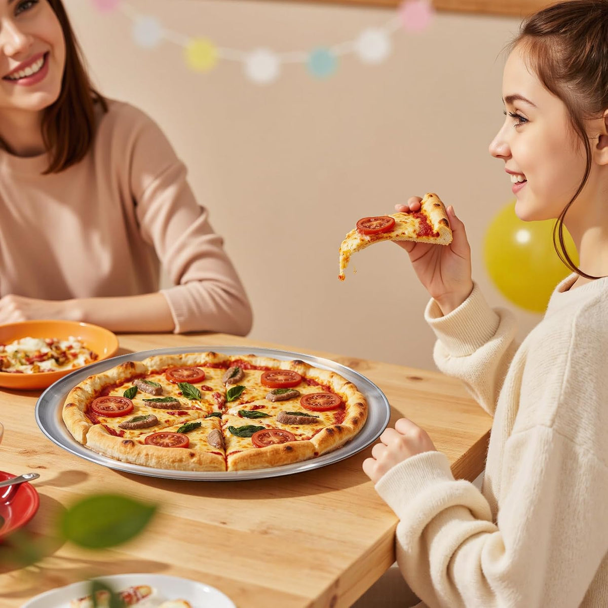 17.75 inch Stainless Steel Pizza Pan Large Round Pizza Pan for Oven