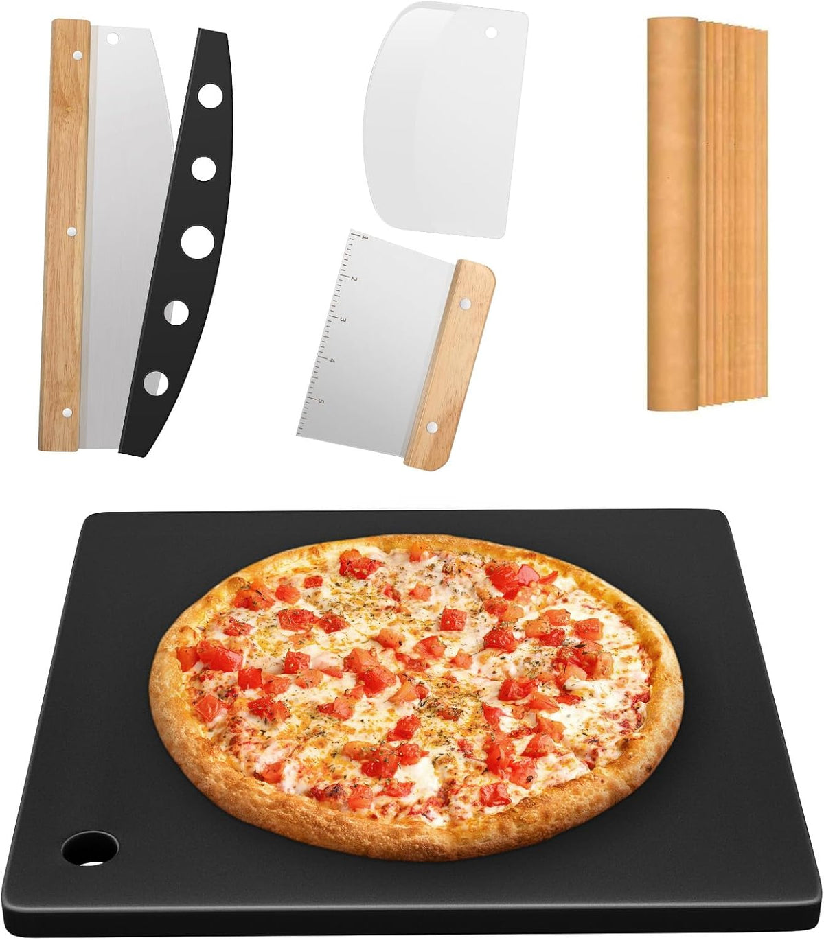 Hisencn 16 x16 Inch Square Pizza Steel Set for Oven and Grill