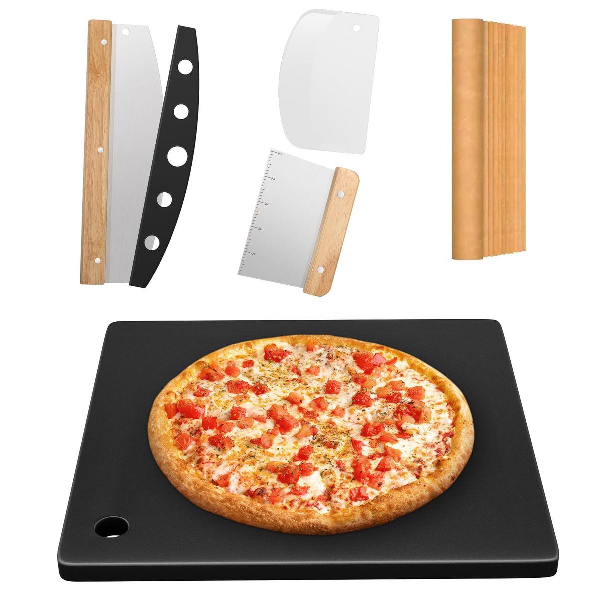 Hisencn 16 x16 Inch Square Pizza Steel Set for Oven and Grill
