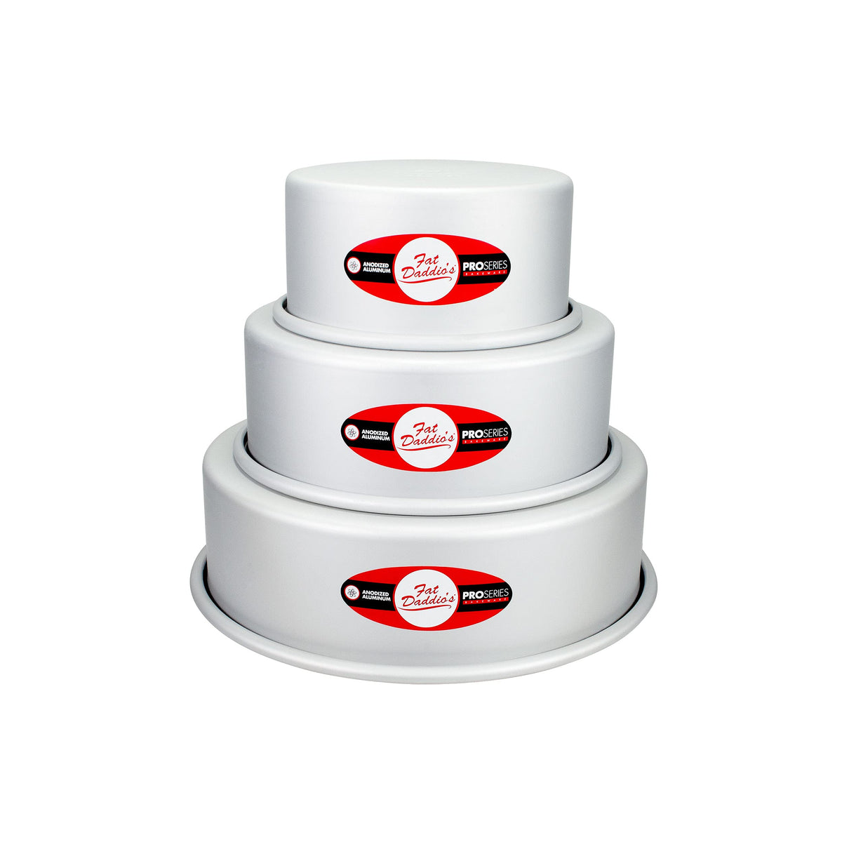 Fat Daddio's Anodized Aluminum Round Cake Pans, 2 Piece Set, 9 x 2 Inch