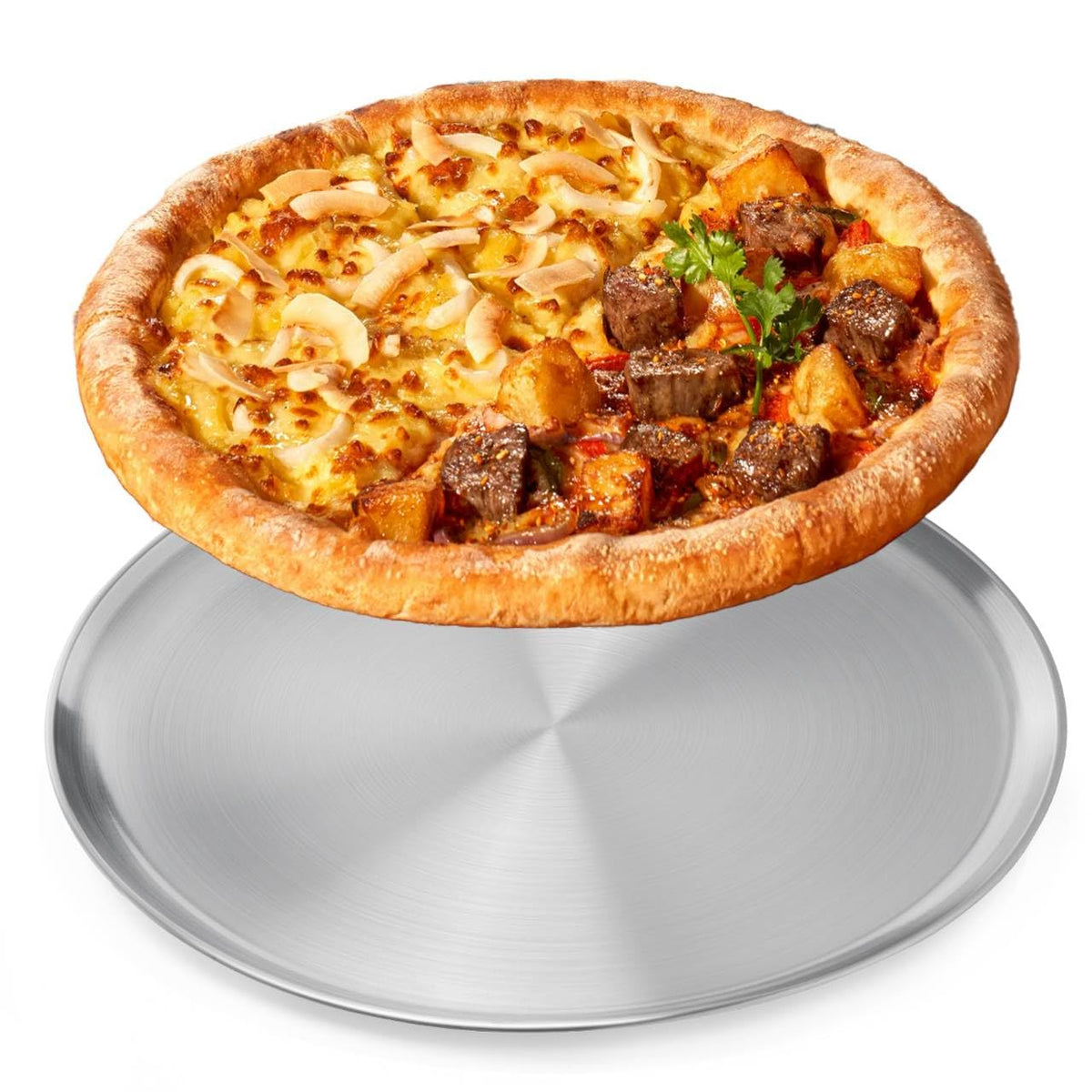 17.75 inch Stainless Steel Pizza Pan Large Round Pizza Pan for Oven