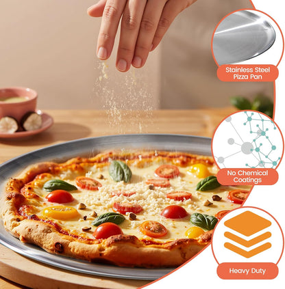 17.75 inch Stainless Steel Pizza Pan Large Round Pizza Pan for Oven