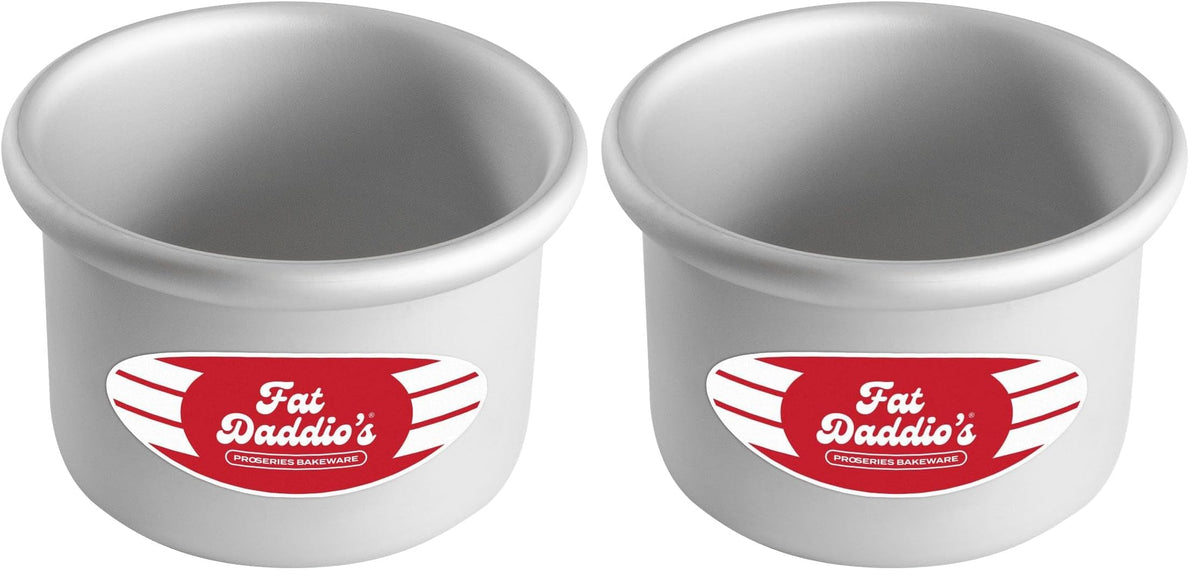 Fat Daddio's Anodized Aluminum Round Cake Pans, 2 Piece Set, 9 x 2 Inch