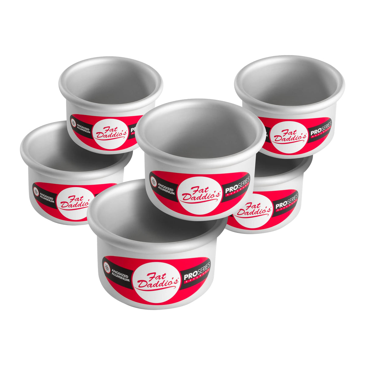 Fat Daddio's Anodized Aluminum Round Cake Pans, 2 Piece Set, 9 x 2 Inch