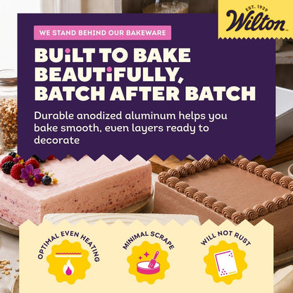 Wilton Aluminum Square Cake Pan, Made Without PFAS, 12 x 12 in.