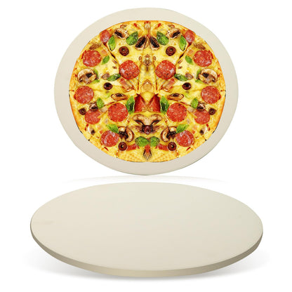 Large Round 16 Inch Pizza Stone for Grill and Oven, Cordierite Baking Stone