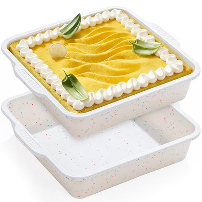 10 Inch Heart Shaped Cake Pans Silicone for Baking, 2 Pcs