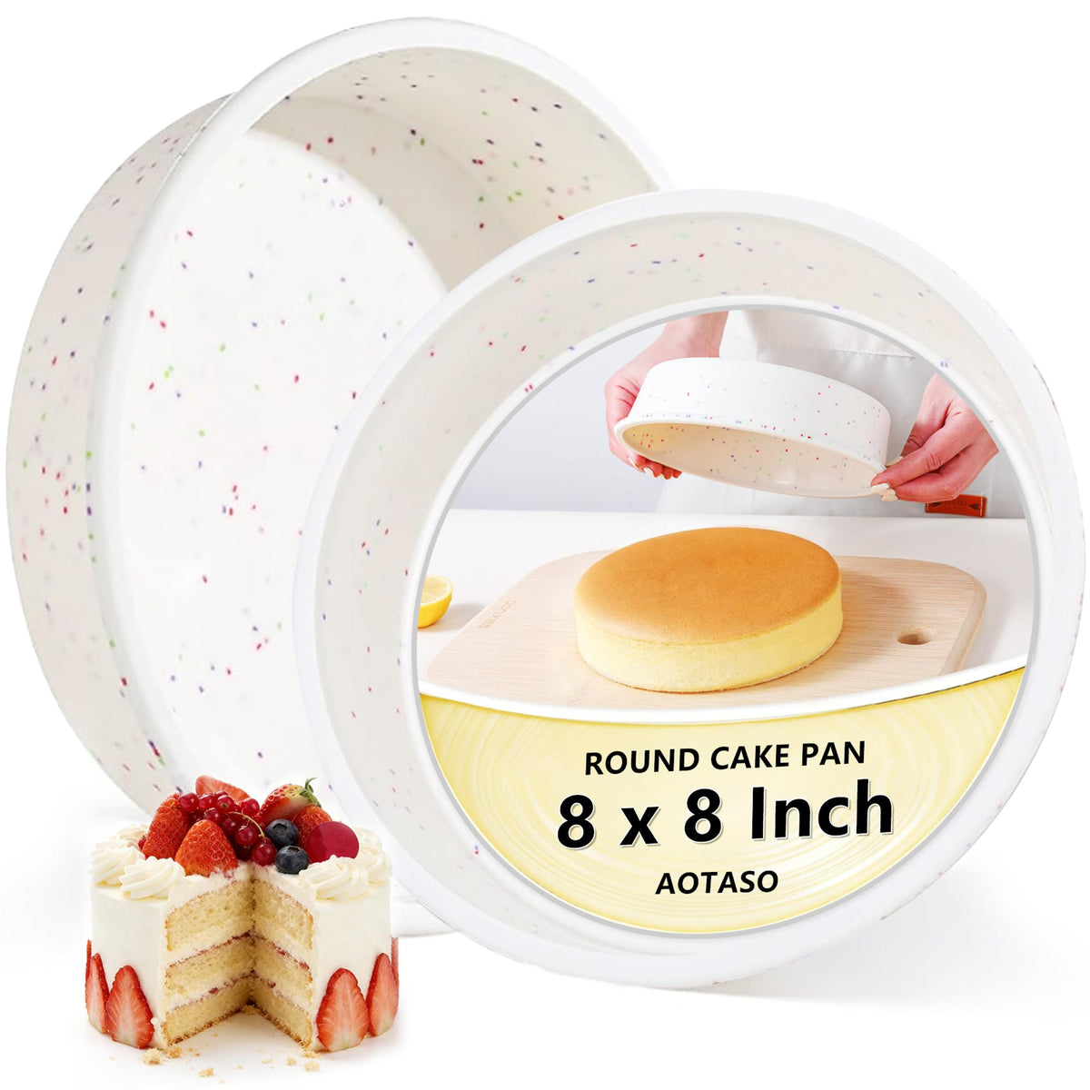 10 Inch Heart Shaped Cake Pans Silicone for Baking, 2 Pcs