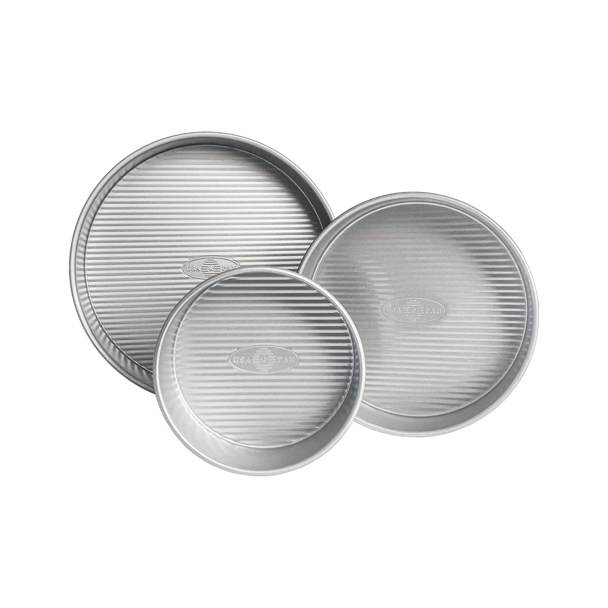 USA Pan Bakeware Round Cake Pan, 9 inch, Nonstick & Quick Release Coating, Made in the USA from Aluminized Steel, Set of 2
