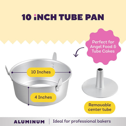 Wilton Aluminum Angel Food Tube Cake Pan, Made Without PFAS, 10 in.