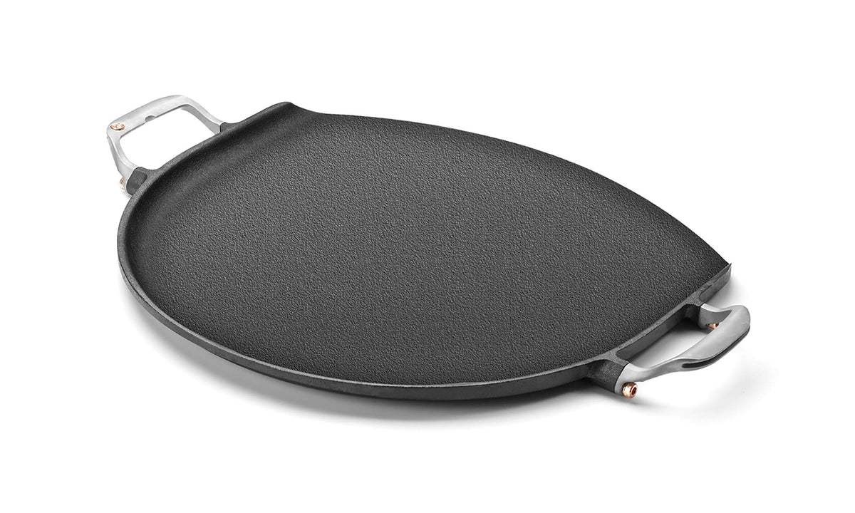 Outset 76621 Himalayan Salt Block, Pizza Stone and Cast Iron Pan Nylon Cleaning Brush with Stainless Steel Scraper, 5 x 4 x 3, Black