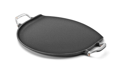 Outset 76621 Himalayan Salt Block, Pizza Stone and Cast Iron Pan Nylon Cleaning Brush with Stainless Steel Scraper, 5 x 4 x 3, Black